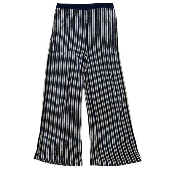 Sonia Rykiel Terrycloth Pants L Wide Leg Striped High Rise Pull On Loungewear - Picture 1 of 13